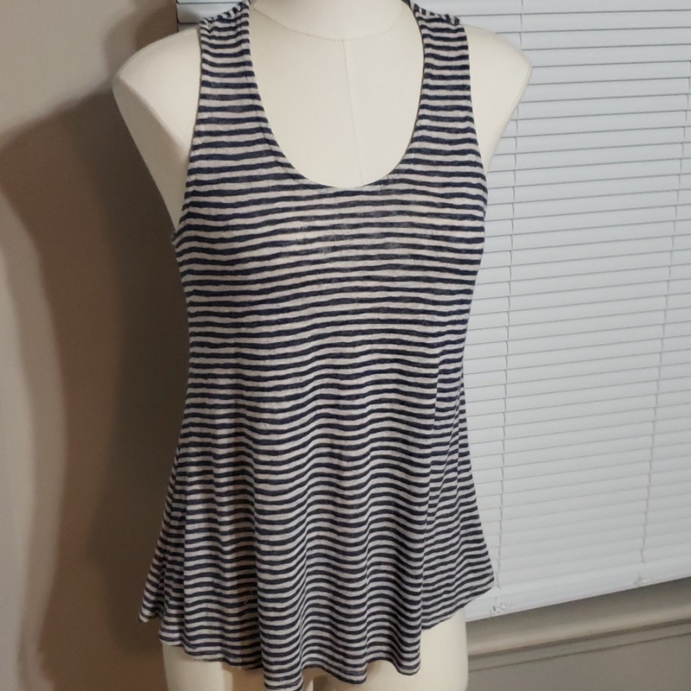 W5 Navy & Gray Striped Razor Back Size Small